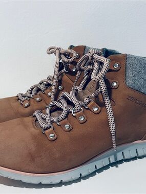 Cole Haan ZeroGrand Leather Hiker Boots Rose Pink - Womens 8.5